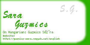 sara guzmics business card
